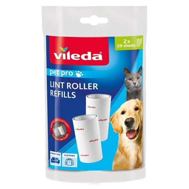 Vileda Pet Pro Wkłady Do Rolki Do Usuwania Sierści i Włosów 2szt