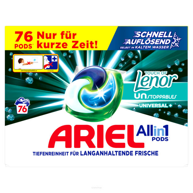 Ariel + Touch Of Lenor Kapsułki Do Prania Uniwersalne 76 sztuk