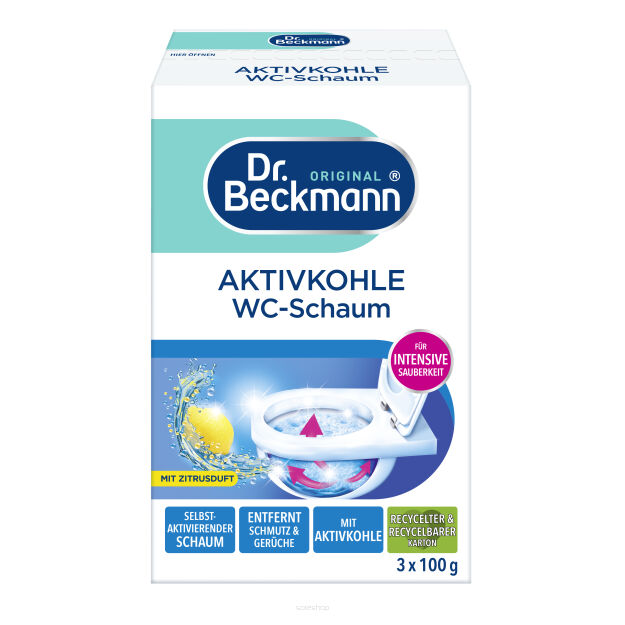 Dr Beckmann Aktivkohle WC-Schaum Zitrus 3x100g